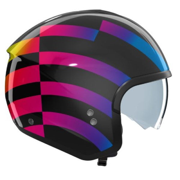 Casque Ouvert de Moto N20-2 Policromo Noir/Multicolore, côté droit