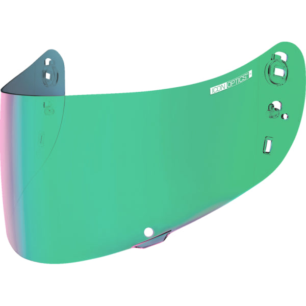 Visière de Moto Optic 22.06 Miroir Vert Icon, Vue 3/4
