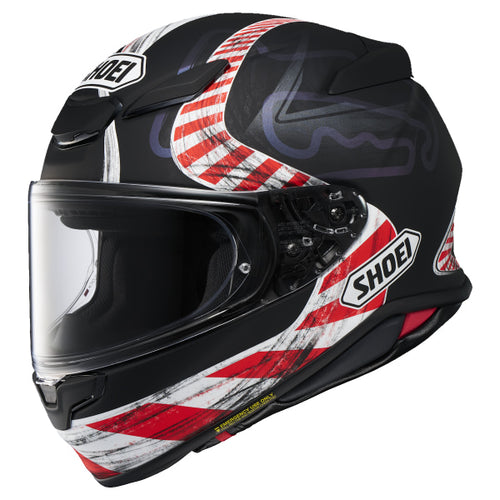 Casque Intégral de Moto RF-1400 Knee Down Shoei noir blanc et rouge