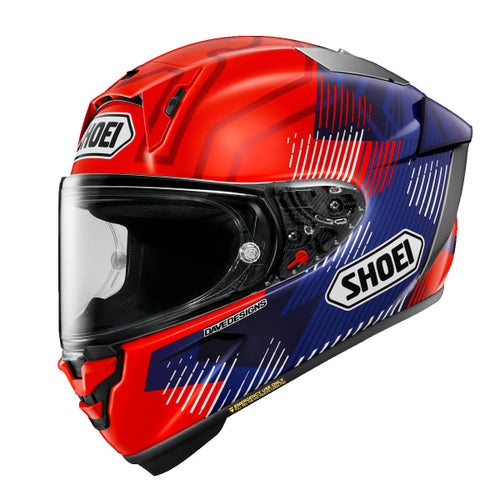 Casque Intégral de Moto Helmet X-Fifteen Marquez 8 Shoei rouge et bleu