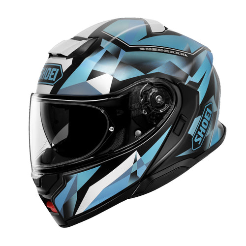 Casque Modulaire de Moto Neotec III Fragments Shoei noir bleu et blanc