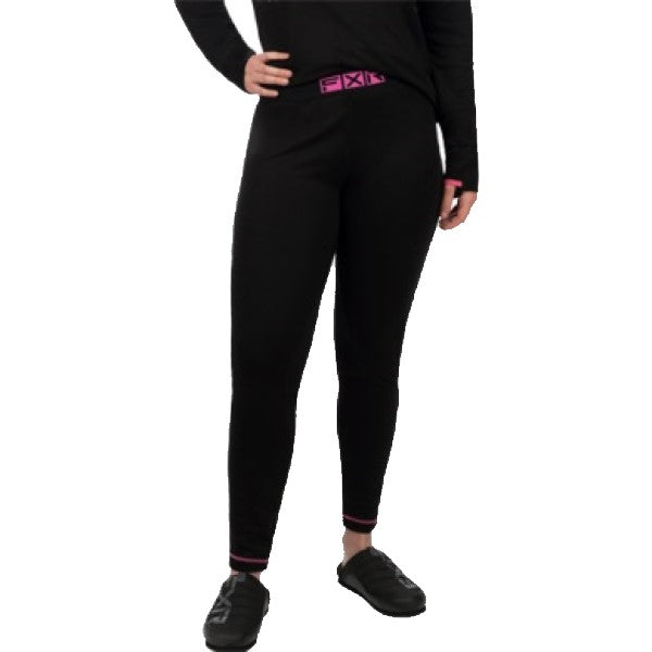 Pantalon Vapour Merino Femme Noir/Rose Devant