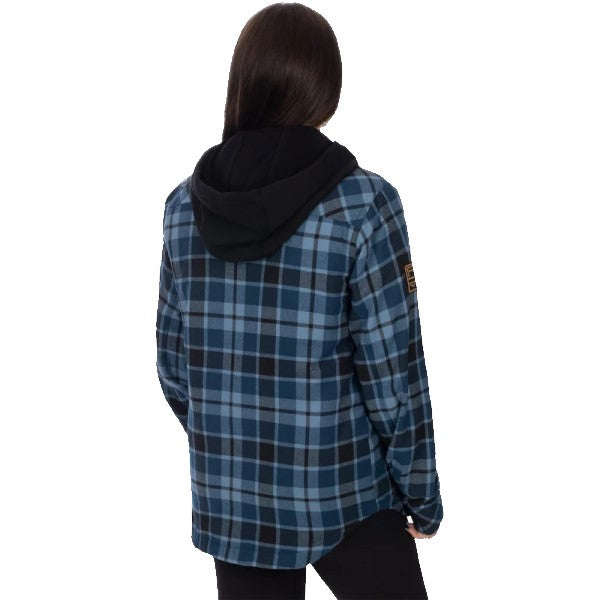 Manteau Flanelle Timber Isolé Unisexe Bleu Dos