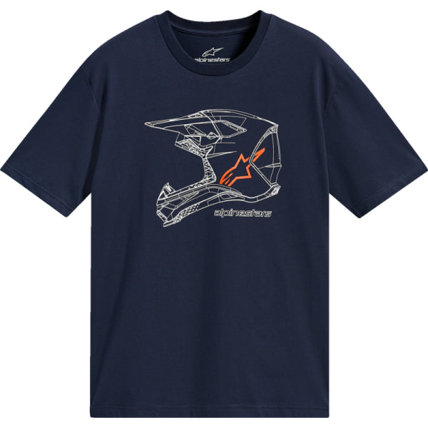 T-Shirt MX Helmet/Alpinestars/ bleu foncé