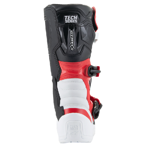 Bottes de Motocross Tech 3S Junior Alpinestars noir et blanc/Arrière