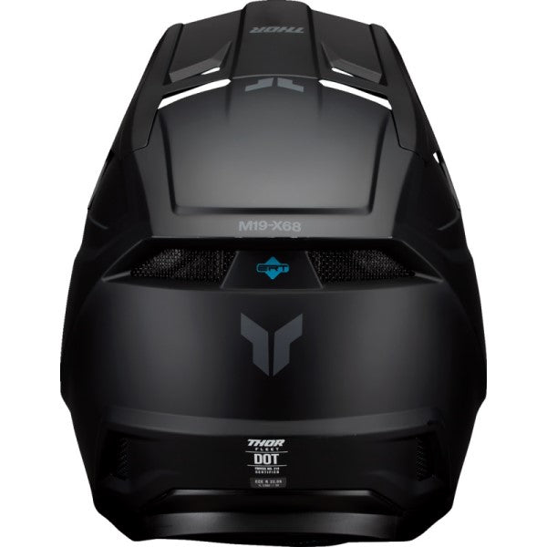 Casque de Motocross Fleet Junior Noir Mat de dos