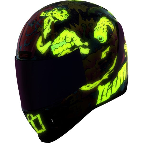 Casque Intégral de Moto MIPS Airform Scatterbrain Multicolore Fluorescent incliné de face