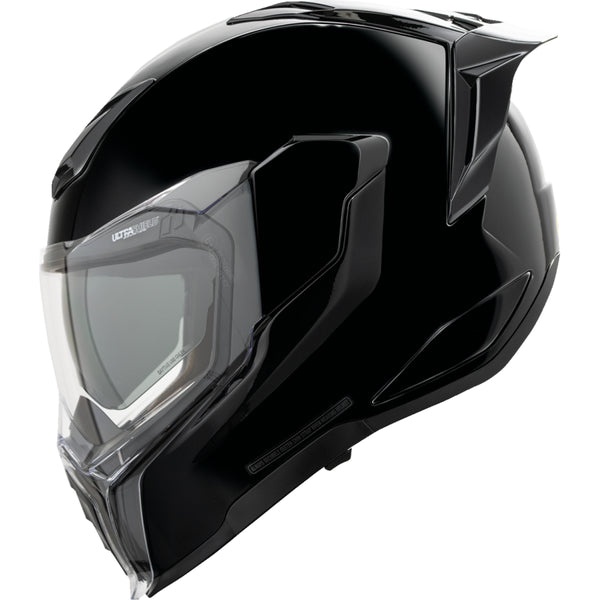 Casque Intégral de Moto Ultraflite Noir, côté gauche