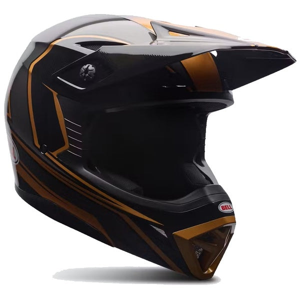 Casque de Motocross MX-10 Speedway Édition Limitée Noir/Or incliné de face