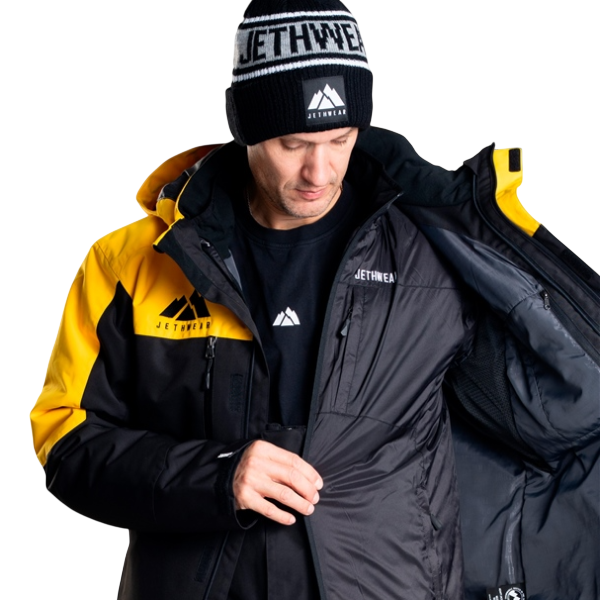Manteau de Motoneige Adapt 3-en-1/Jethwear/noir, jaune intérieur