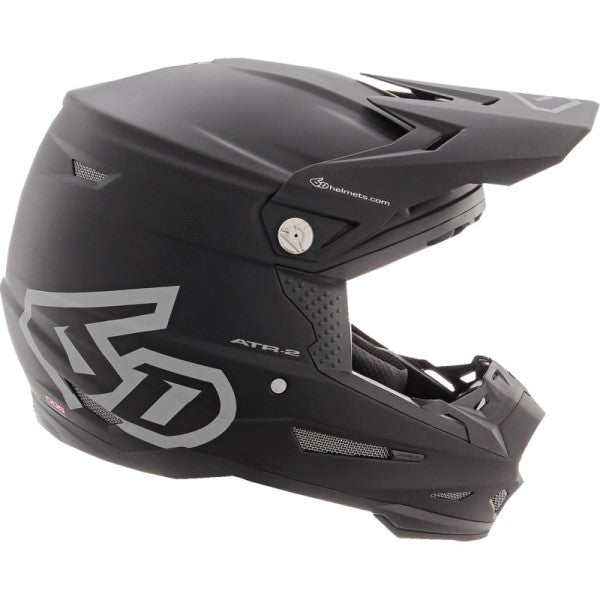 Casque de Motocross ATR-2 Solid Noir Mat de gauche