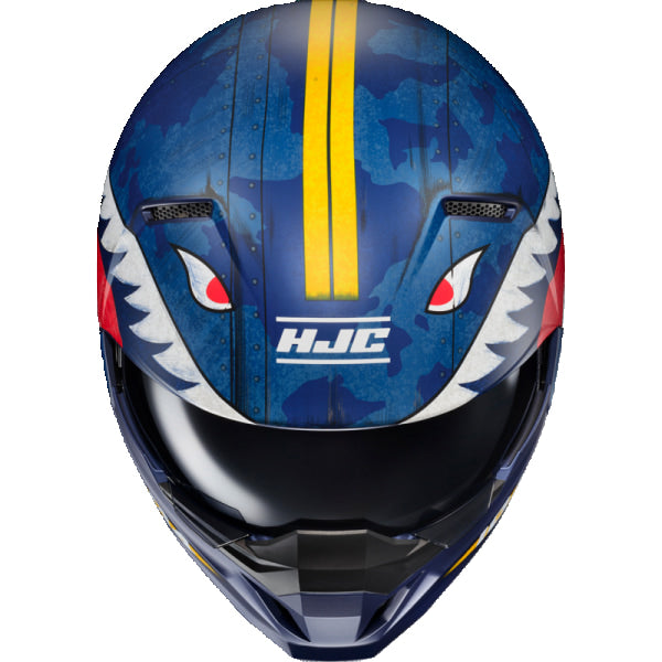 Casque Ouvert de Moto I20 Vanguard COD Bleu, Dessus