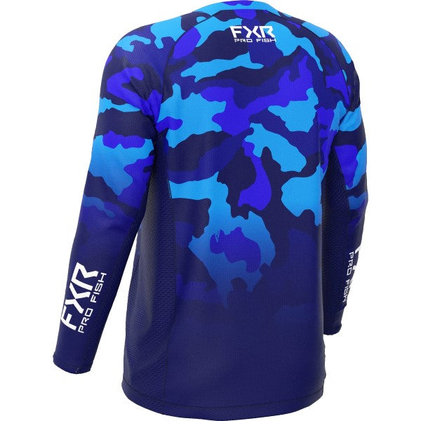 Chandail Derby Camo Air UPF Bleu Foncé de dos