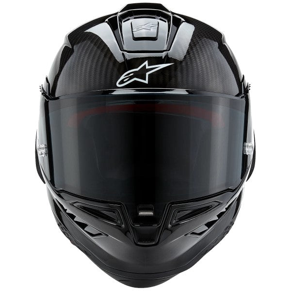 Casque Intégral de Moto Supertech R10 Solid Noir/Carbone de face