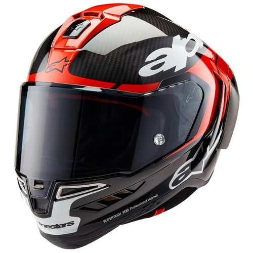 Casque Intégral de Moto Supertech R10 Element Noir/Rouge incliné de droite