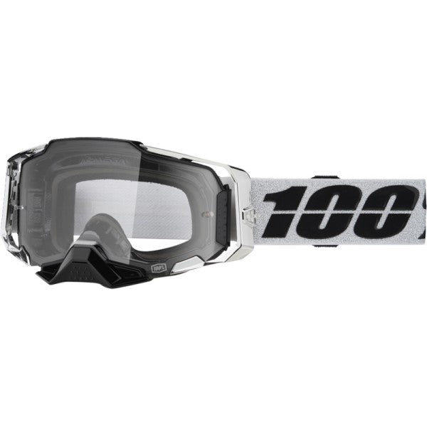 Lunettes de Motocross Armega Lentille Claire 100% Noir/Blanc