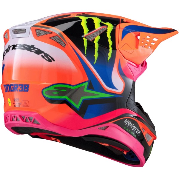 Casque de Motocross Supertech M10 Deegan Multicolore incliné de dos