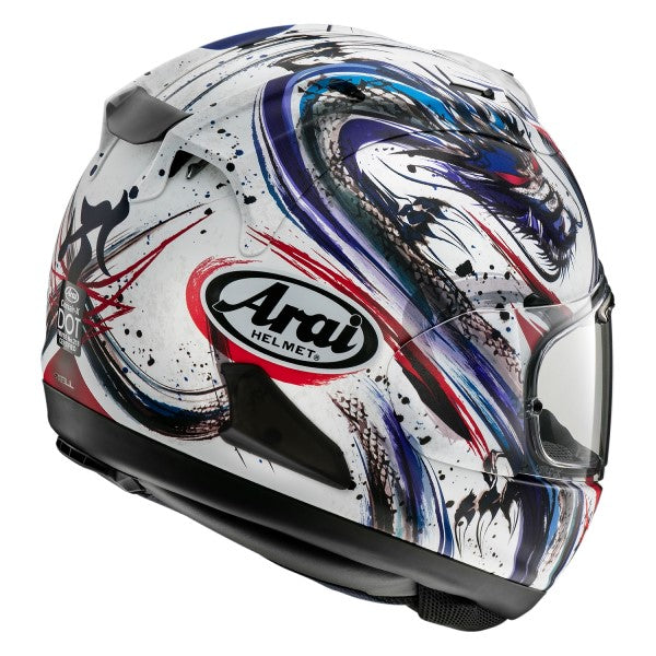 Casque Intégral de Moto Arai Corsair-X Dani SamuraiI-2 Bleu et gris , Arrière 