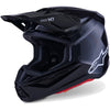 Casque de Motocross S-M7 Solid Noir Lustré incliné de face
