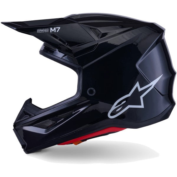 Casque de Motocross S-M7 Solid Noir Lustré de droite