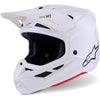 Casque de Motocross S-M7 Solid Blanc incliné de face