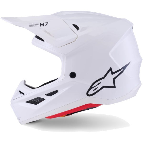 Casque de Motocross S-M7 Solid Blanc de droite