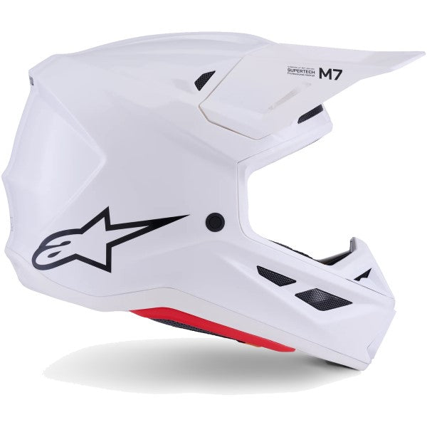 Casque de Motocross S-M7 Solid Blanc de gauche