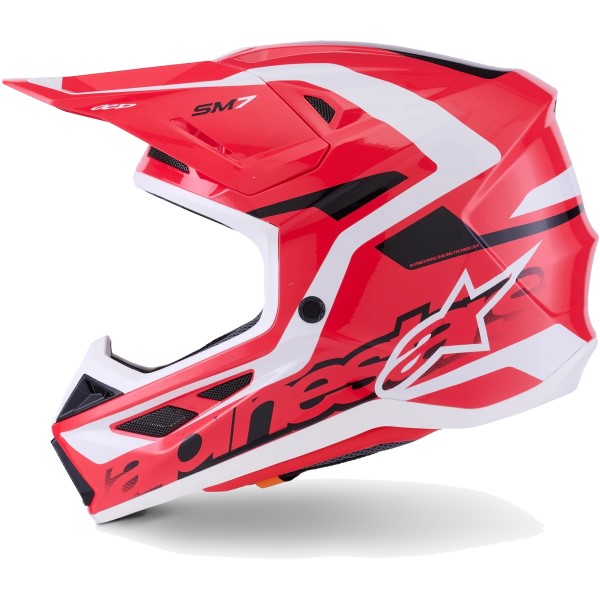 Casque de Motocross S-M7 Deed Rouge/Blanc de droite