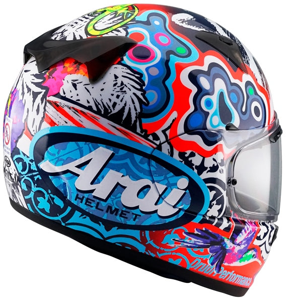Casque Intégral de Moto Regent-X Graphique Multicolore incliné de dos