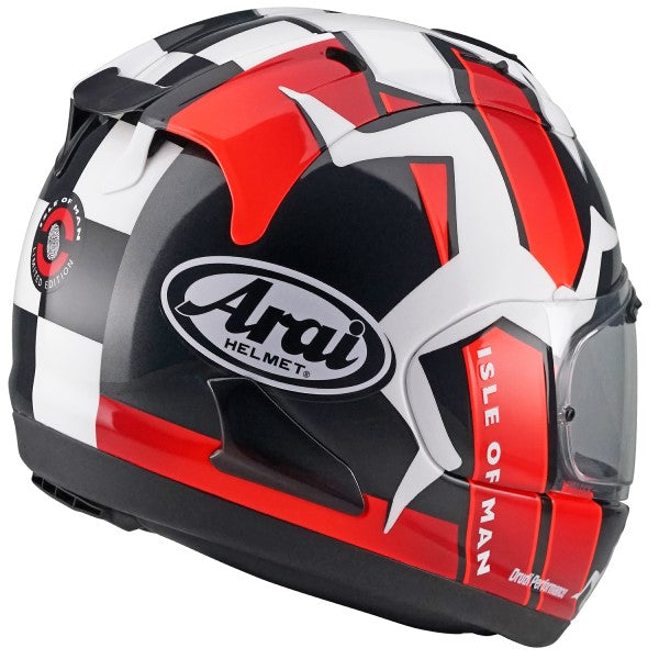 Casque Intégral de Moto Corsair-X Graphique Noir/Rouge/Blanc incliné de dos