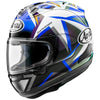 Casque Intégral de Moto Arai Corsair-X Dani SamuraiI-2 Noir, bleu et gris , de face