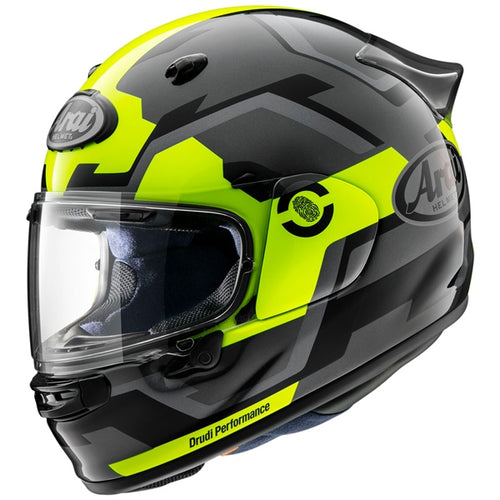 Casque Intégral de Moto Contour-X Graphique Haute-Visibilité/Noir incliné de droite