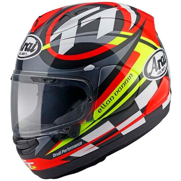 Casque Intégral de Moto Corsair-X Rouge/Jaune de droite