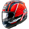 Casque Intégral de Moto Arai Corsair-X Dani SamuraiI-2 Noir et rouge , de face