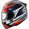 Casque Intégral de Moto Contour-X Mark Rouge/Bleu incliné de face