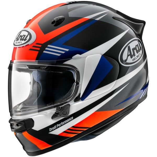 Casque Intégral de Moto Contour-X Mark Rouge/Bleu incliné de face