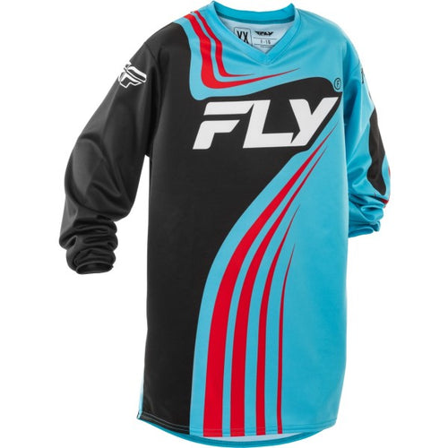 Chandail de Motocross F-16 Junior Noir/Bleu/Blanc de face