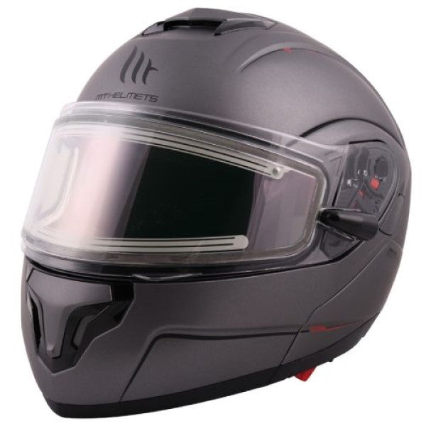Casque Modulaire de Motoneige Électrique Atom SV Noir titane, côté gauche