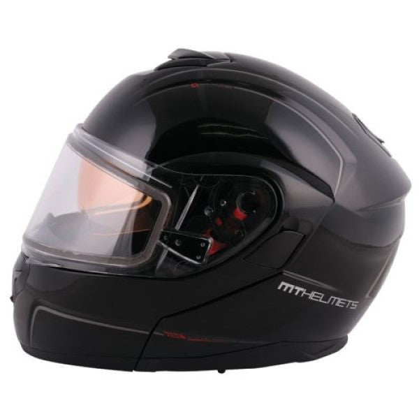 Casque Modulaire de Motoneige Atom SV Solid Visière Double Noir, côté gauche