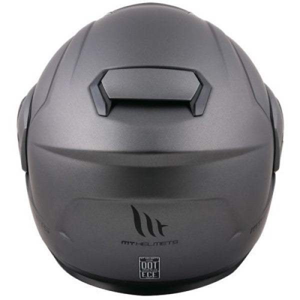 Casque Modulaire de Motoneige Atom SV Solid Visière Double Gris mat, Dos