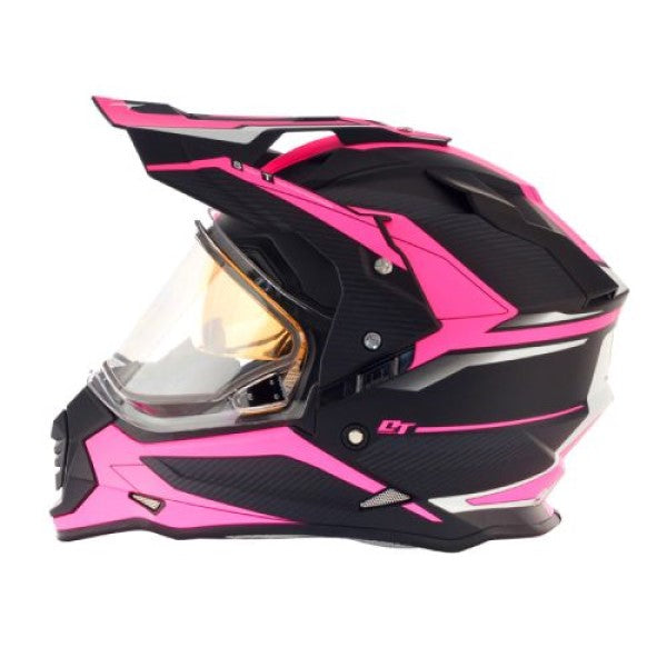 Casque de Snowcross Mode DS GT Visière Electrique Noir/Rose