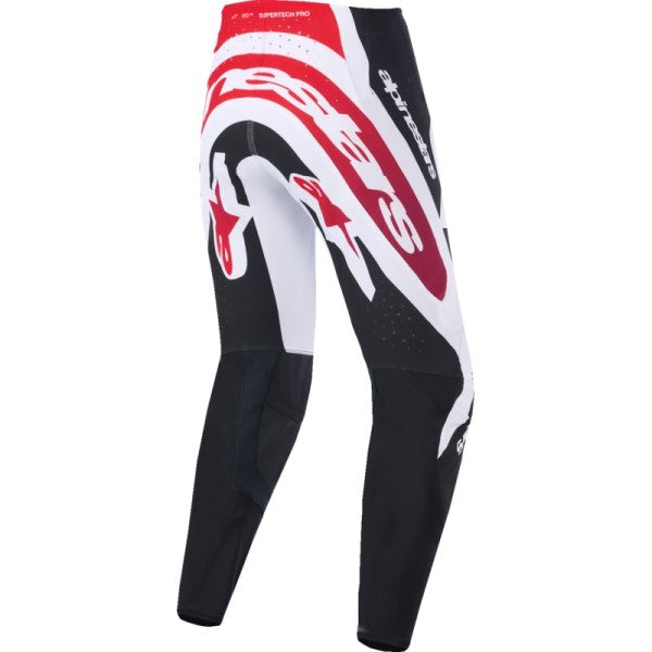 Pantalon de Motocross Supertech Pro Vista Noir/Blanc/Rouge de dos
