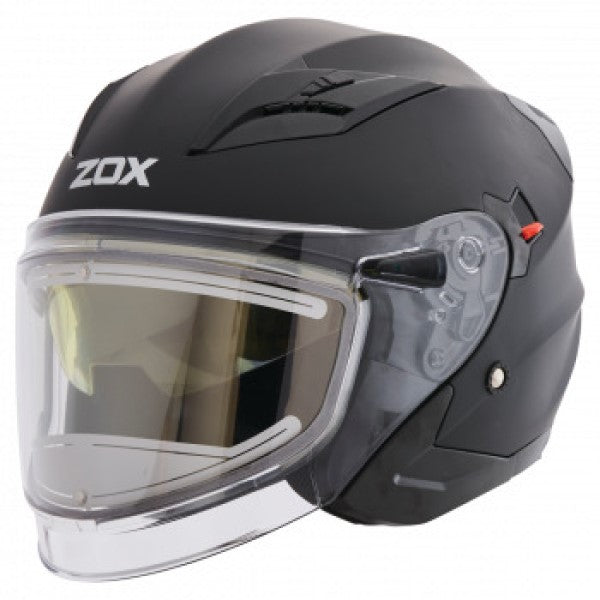 Casque Ouvert de Motoneige Journey SNE/ZOX, noir mat, de profil