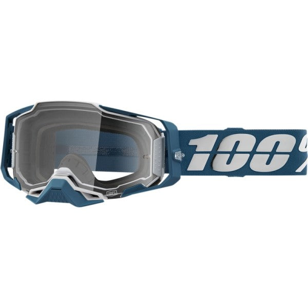 Lunettes de Motocross Armega Lentille Claire 100% Bleu Foncé