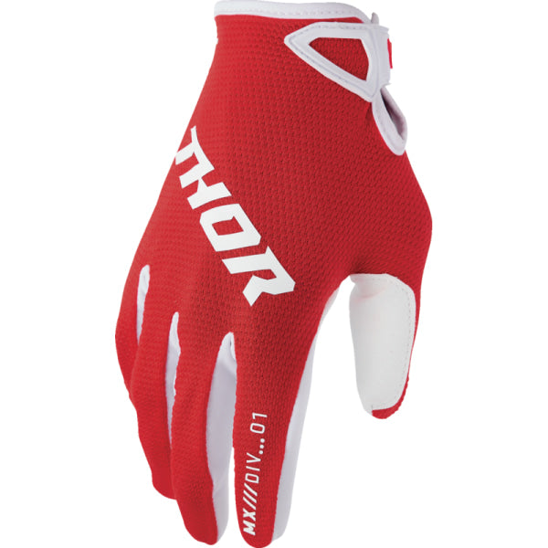Gants de Motocross Ridemode Static Junior Thor Rouge/Blanc