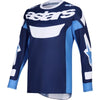Chandail de Motocross Racer Riway Bleu/Blanc de face