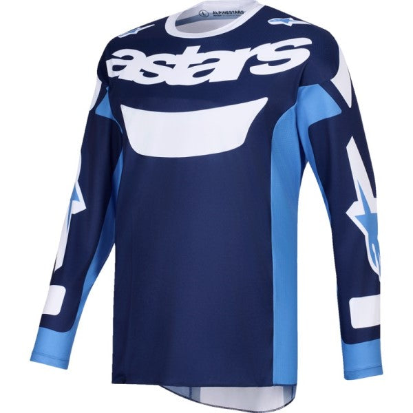 Chandail de Motocross Racer Riway Bleu/Blanc de face