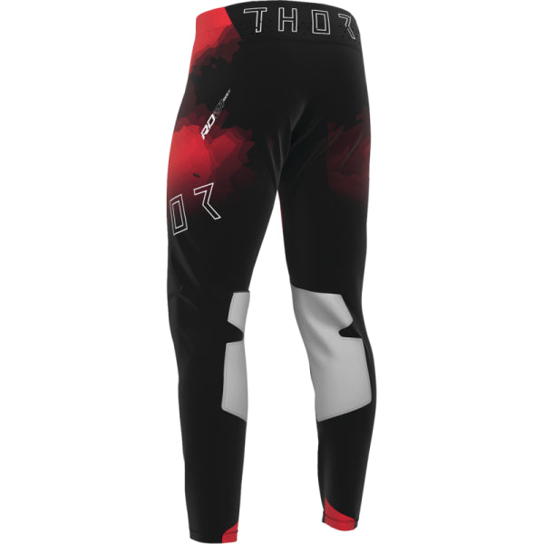 Pantalon de Motocross Sportmode Carbon Thor Noir/Rouge, de profile