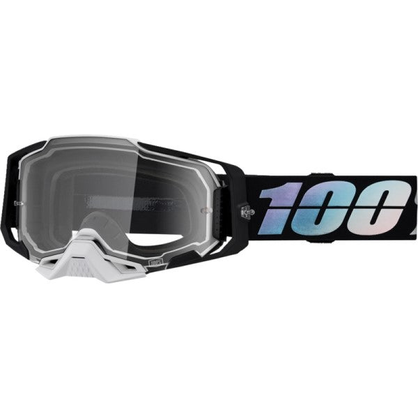 Lunettes de Motocross Armega Lentille Claire 100% Noir/Blanc