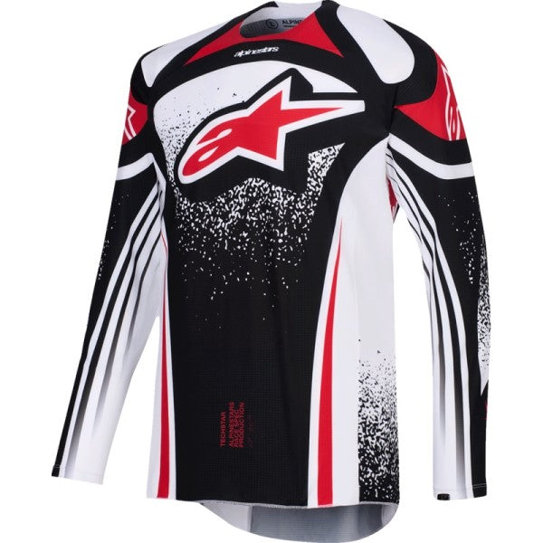Chandail de Motocross Techstar Nomur Noir/Blanc/Rouge de face
